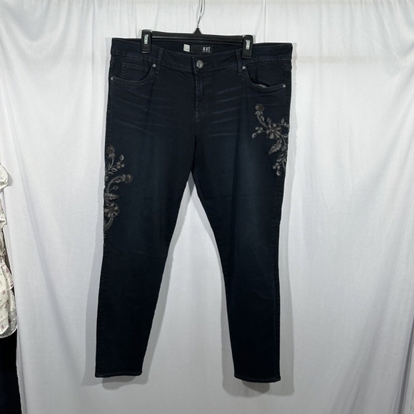 NEW Kut from‎ the Kloth [ 16 ] Connie Embroidered Ankle Skinny Jeans Blue - Picture 7 of 16